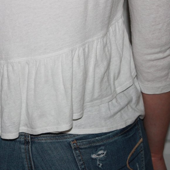 Abercrombie & Fitch Three Quarter White Long Sleev - Picture 2 of 3